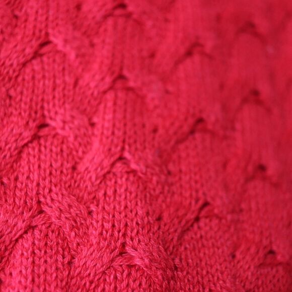 Vintage Studio Works Red Knit Sweater Beautiful Textured Cable Knit Large - Picture 8 of 14